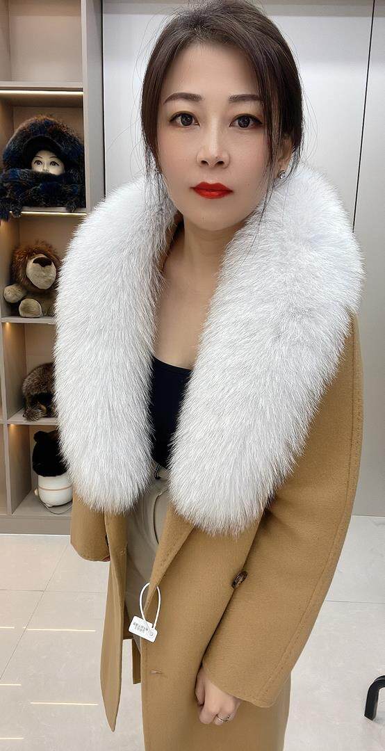 单买真狐狸毛领子真毛西服领男女士冬季皮草围巾整皮青果领黑白色