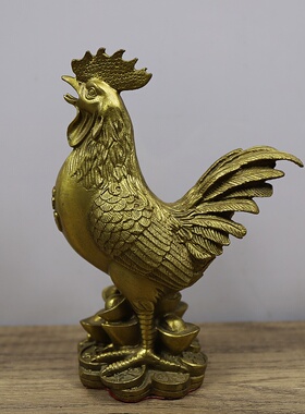 铜公鸡摆件纯铜福鸡安宅工艺品