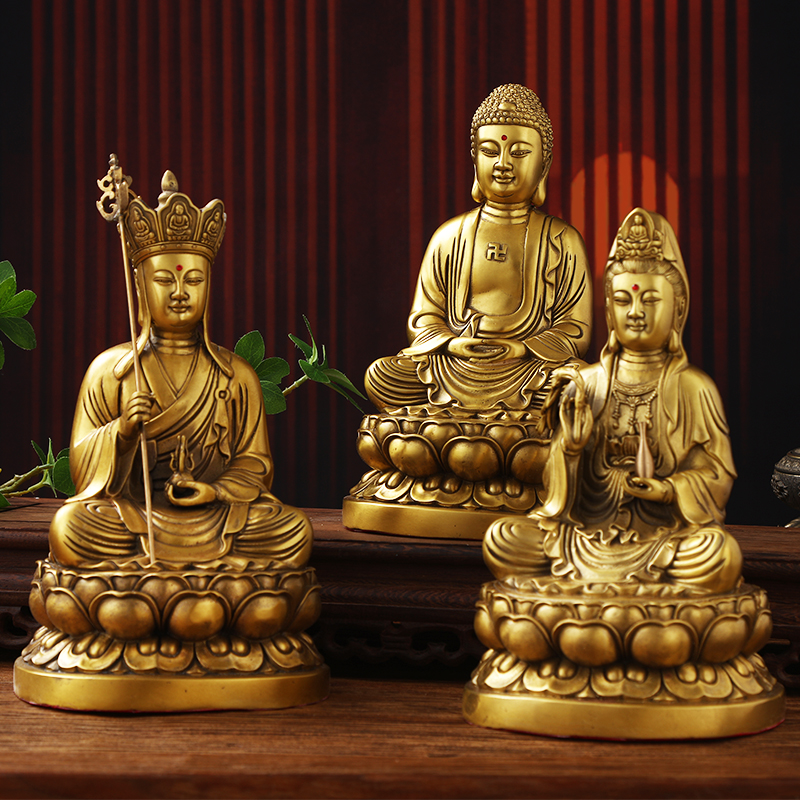 铜佛像三宝佛观世音菩萨地藏王