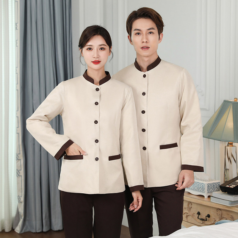 夹棉加厚保洁服长袖女小区物业清洁工阿姨制服长袖酒店客房工作服
