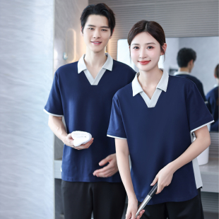 全棉物业保洁工作服短袖 T恤酒店宾馆客房服务员阿姨清洁工服 夏季