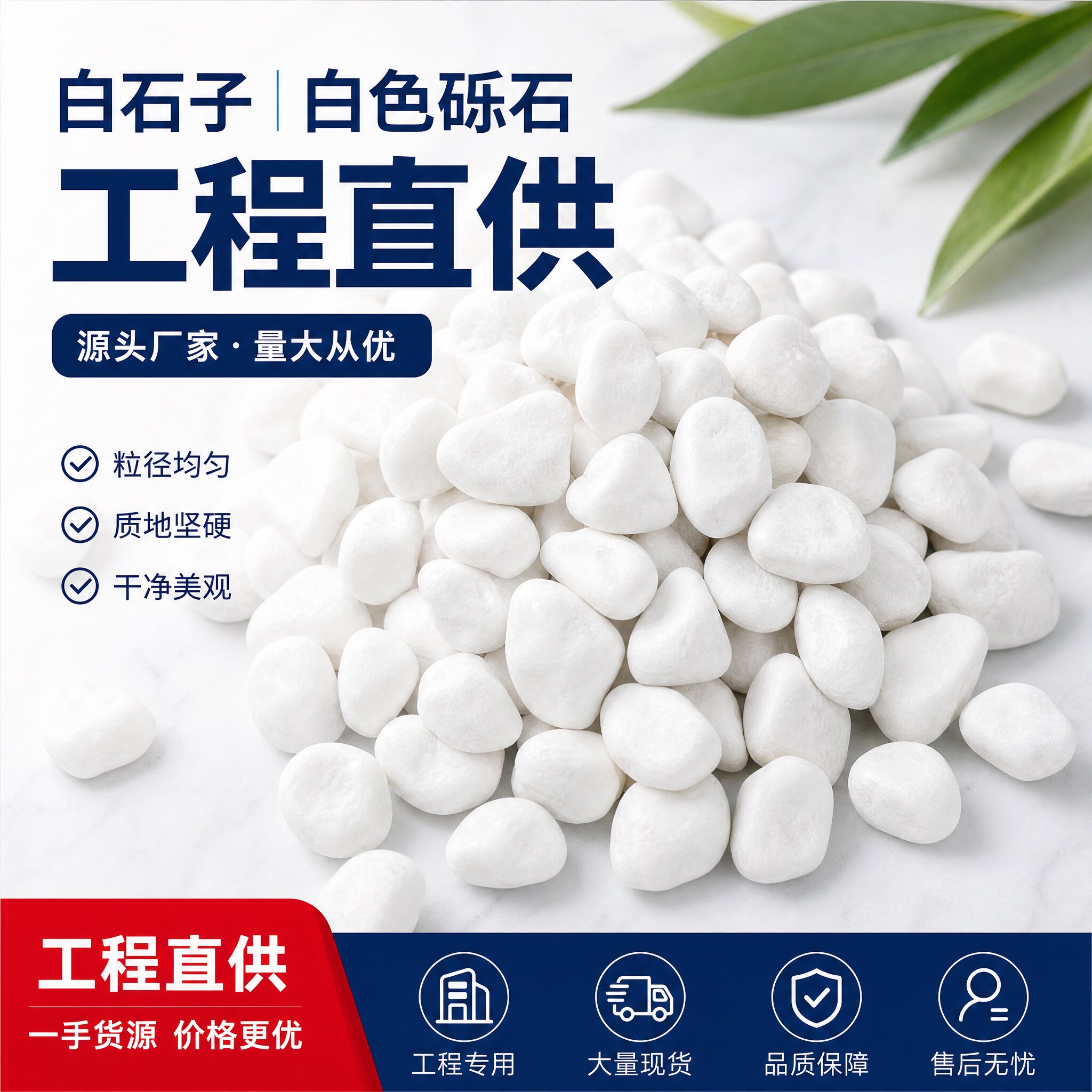 白石子白色小石头雨花石鹅卵石石头花盆栽天然小石头多肉铺面装饰