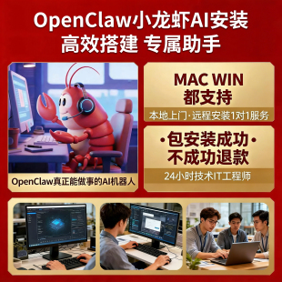 小龙虾AI远程代安装服务openclaw本地部署搭建定制上门