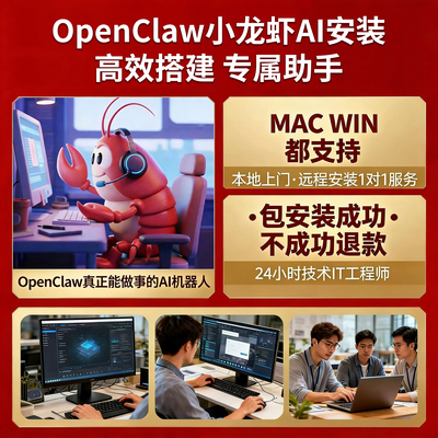 小龙虾AI远程代安装服务openclaw本地部署搭建定制上门