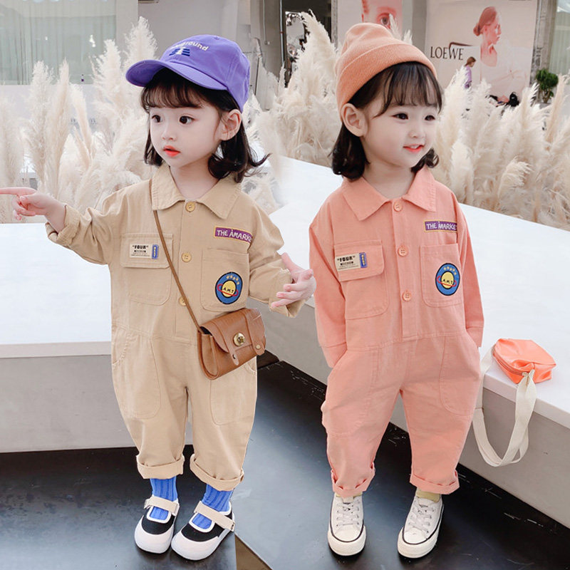 工装洋气女童连身裤婴幼儿连体衣