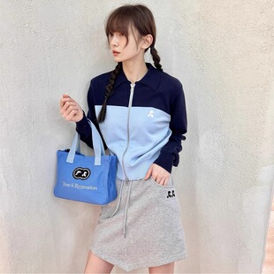 7608现货RR双色双拉链开衫 外套女 短款