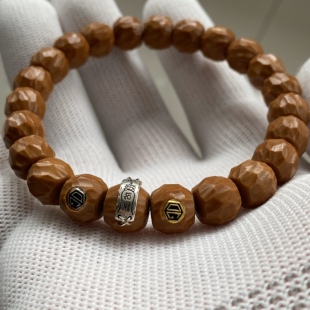 精工猴头手工刀铲无相单圈手串镶嵌双标文玩菩提珠串11mm