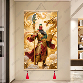 关公画像挂画武财神招财关圣帝君画像客厅卧室装 饰画中国风卷轴画
