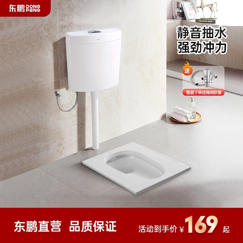 东鹏水箱家用卫生间厕所冲水箱蹲便器节能抽水大冲力蹲坑马桶水箱