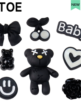 MTOE 黑色系列Crocs洞洞鞋配饰diy鞋扣配件朋克鞋花装饰扣b4-1