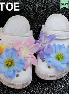 MTOE 蓝粉佳人娟花洞洞鞋配饰diy鞋带扣配件装饰扣cro套装鞋花