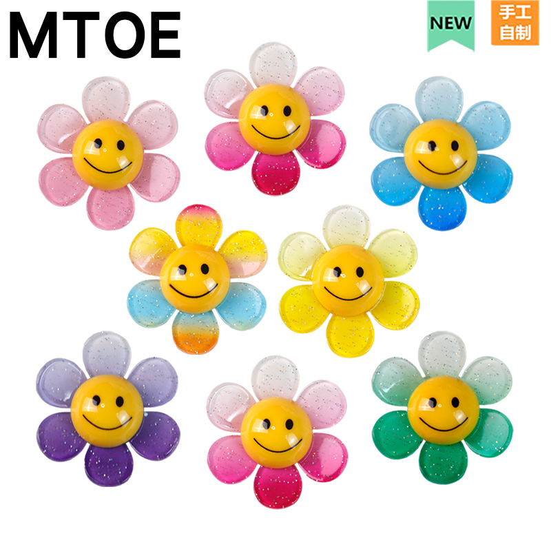 彩虹微笑花朵Crocs洞洞鞋配饰