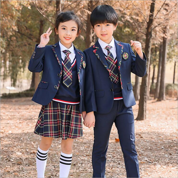 春秋装幼儿园儿童西装校服三件套小学生学院风校服班服套装
