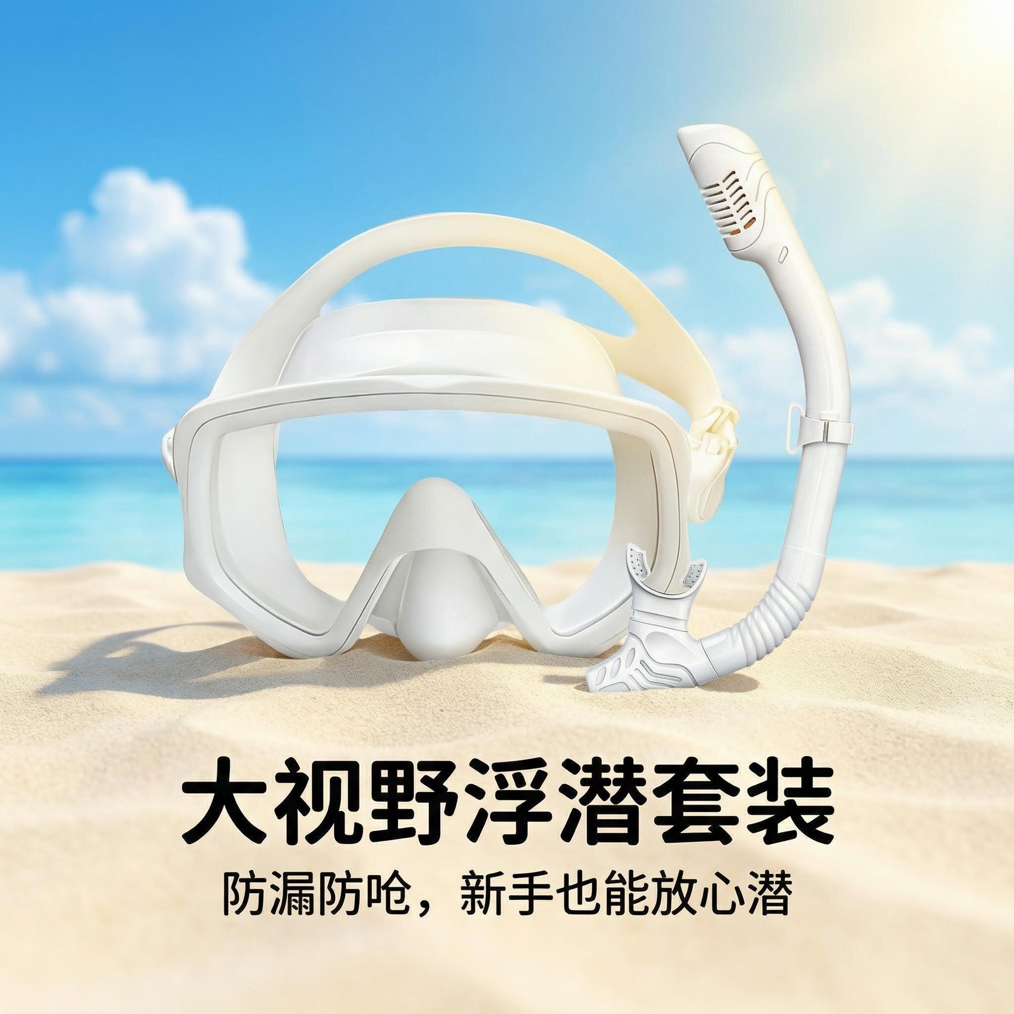 浮潜三宝专业近视潜水镜全干式呼吸管套装成人高清大款浮潜套装备