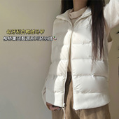 休闲百搭 秋冬摇粒绒轻羽绒马甲女背心保暖白鸭绒新款 版 型不戳