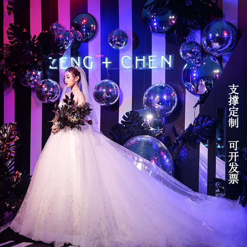 婚庆舞台装饰反光镜面球反射球玻璃球酒吧ktv旋转清吧镜面反光球
