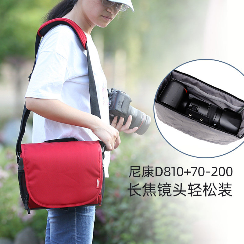 长焦镜头数码相机包单反单肩摄影包斜跨大容量防水适合佳能R索尼A7尼康无人机防盗休闲翻盖内胆包富士微单包