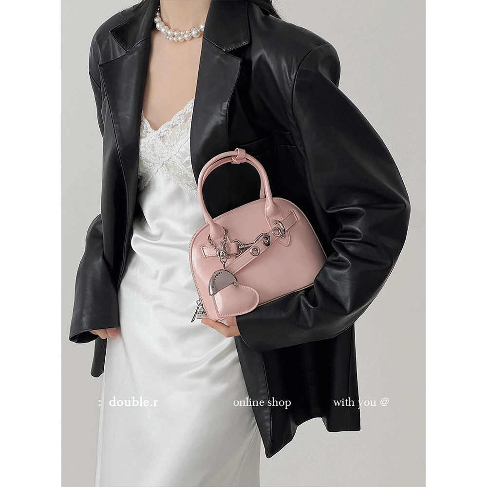 DOUBLE.R小瑞靓包复古贝壳手提包