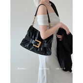 小瑞靓包 链条单肩复古通勤包 2025新款 假期香颂 软皮褶皱腋下包