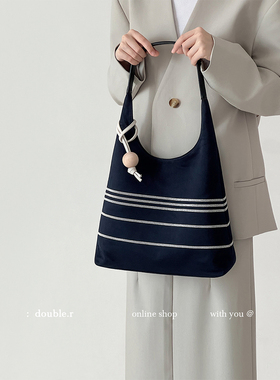 小瑞靓包 条纹效应 通勤托特包包女2025新款手提单肩腋下包大容量