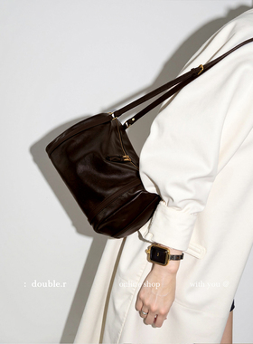 原创·小瑞靓包 山止川行 磨砂皮质枕头包包女2025新款单肩斜挎包