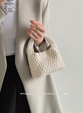 小瑞靓包 菠菜水手 手工编织小水桶包包女2025新款手提单肩斜挎包