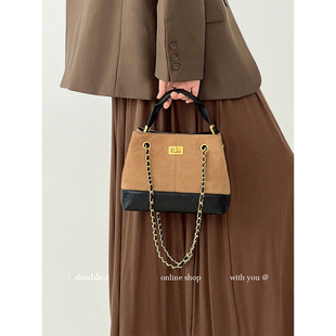 单肩斜挎 链条托特包包女2025新款 小号 棕调悠长 原创·小瑞靓包