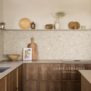 六贝 高端暖色水磨石地砖阳台花园瓷砖客厅餐厅奶茶墙砖600X1200