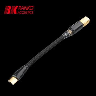 美国RANKO龙格 RHJ-1100 USB单晶铜镀银TypeC-TypeB 2.0信号线