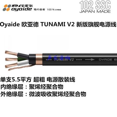 原装日本 Oyaide 欧亚德 TUNAMI V2 新版旗舰电源线 散线 现货