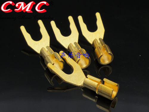 CMC 6005-CUR-G 喇叭线Y叉 纯紫铜 镀金Y插头 音箱线U型插头 行货