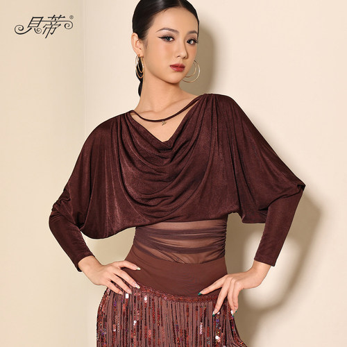 贝蒂拉丁舞上衣女舞蹈练功服显瘦