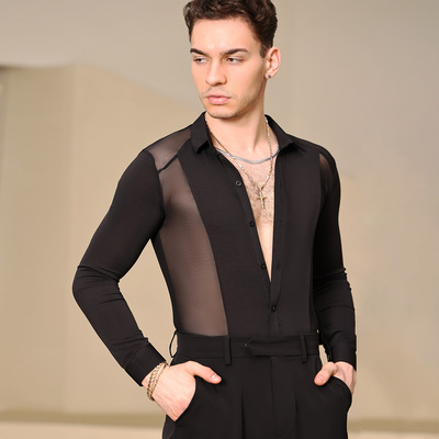 拉丁舞服男士舞服练功服