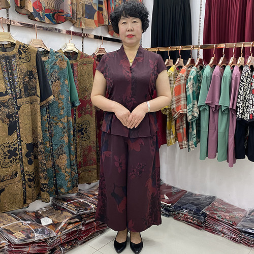 中老年女装夏装时尚妈妈套装