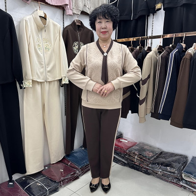 妈妈V领卫衣小个子运动服套装