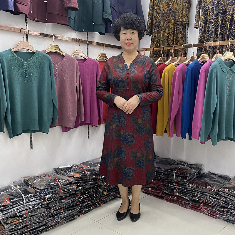 中年春秋新款妈妈时尚旗袍连衣裙