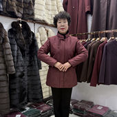 老太太冬装 羽绒服 立领刺绣保暖外套女中长防寒60岁70厚实奶奶