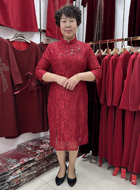中年蕾丝喜宴妈妈婚礼裙