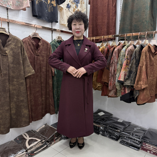 妈妈西装领春装新品风衣外套女过膝今年流行黑色气质休闲上衣