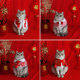 猫咪新年装 狗狗过年围脖宠物圣诞披肩红色披风小型犬秋冬拍照饰品