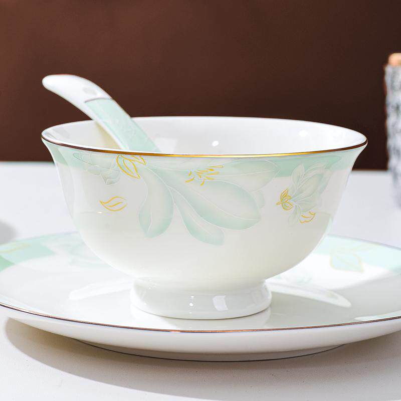 高脚金边中式碗骨瓷餐具