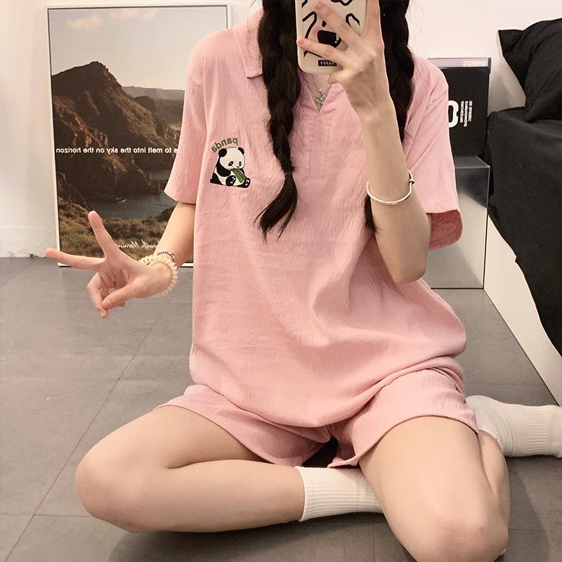 夏季睡衣女短袖云朵棉薄款加肥特大码300斤胖MM可外穿洗浴汗蒸服