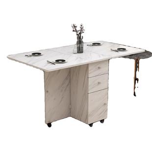 简易折叠桌餐桌小户型家用4-6人可折叠多功能简约饭桌收纳长方形