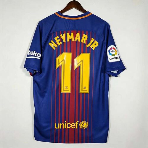 17 18  Barcelona Retro MESSI SUAREZ NEYMAR JR Soccer Jersey