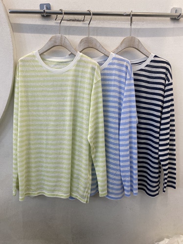 REALLY韩国进口2026春季新款时尚百搭圆领条纹长袖T恤女上衣