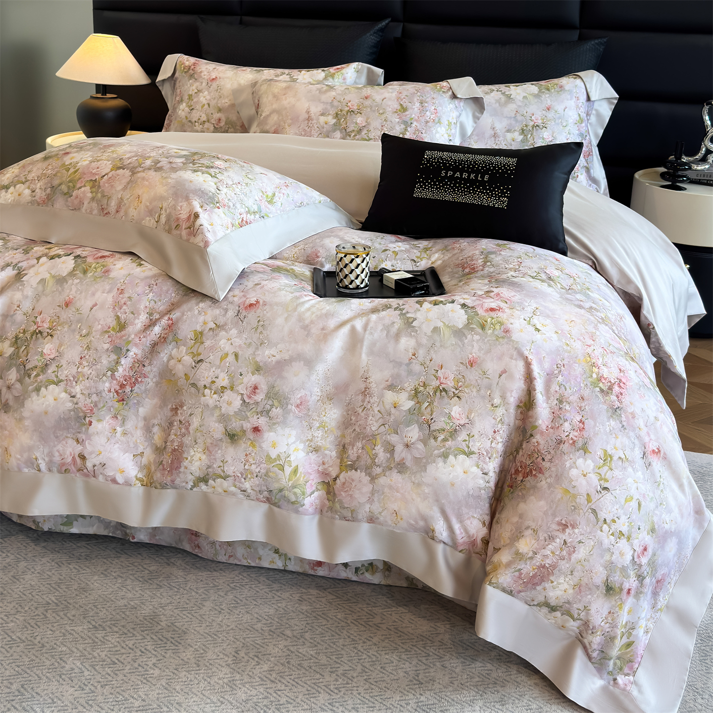 金太阳轻奢铂金艾阳绒四件套120支磨毛羊绒发热秋冬保暖1.8米2m床