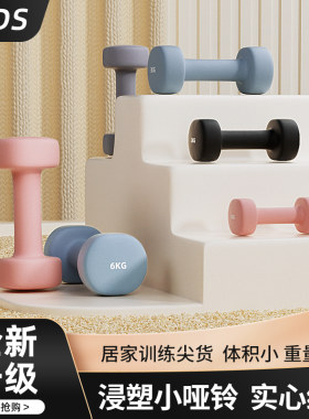 世锐圆角浸塑哑铃内部铸铁小体积