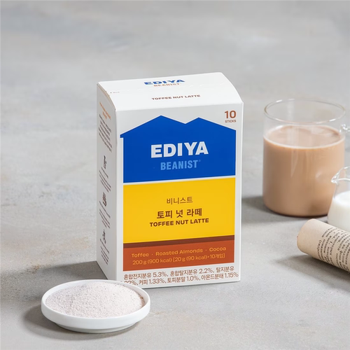 韩国ediya香草太妃榛果拿铁咖啡