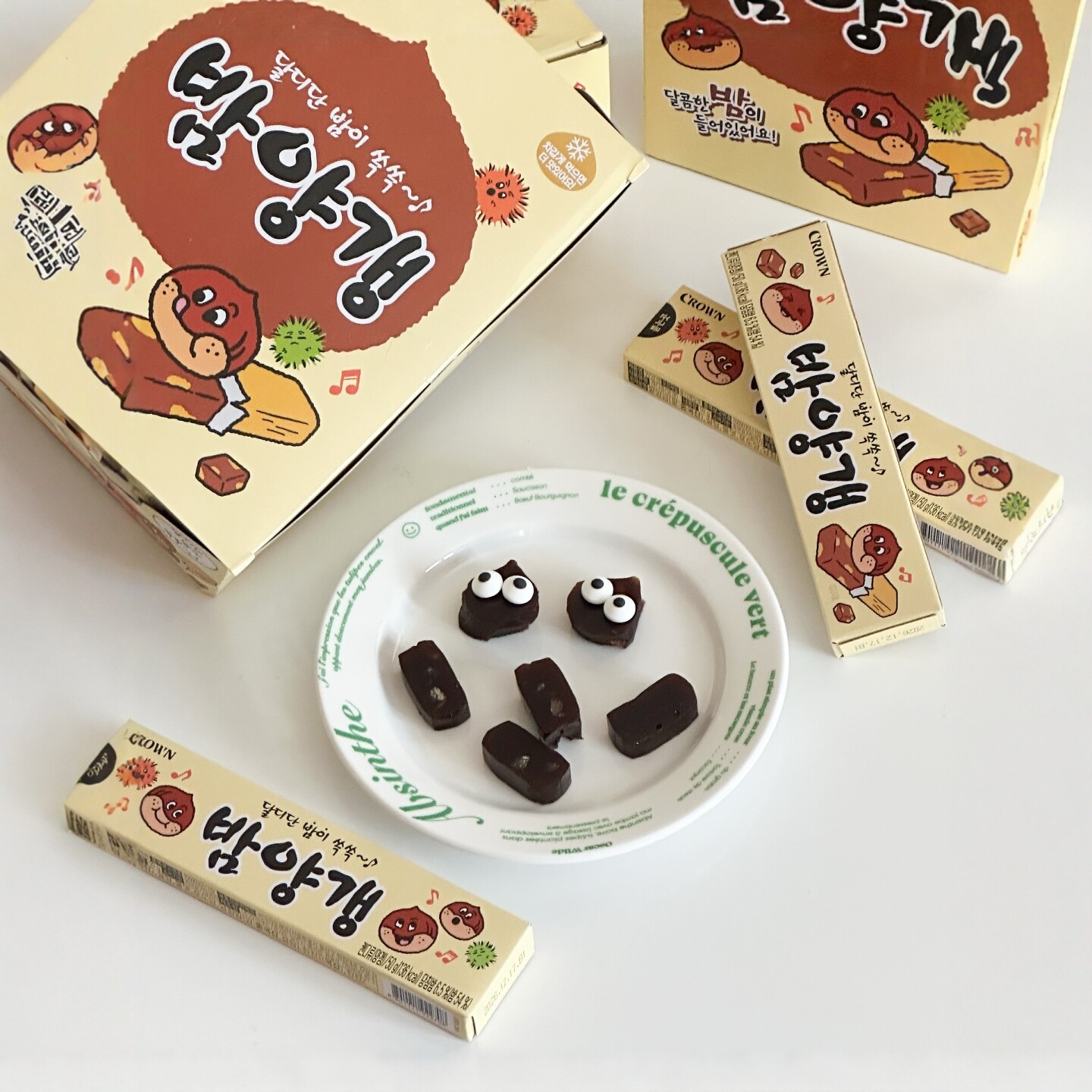 韩国进口零食可拉奥crown板栗味羊羹红豆茶点传统糕点下午茶点心