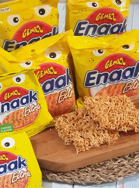 印尼进口零食 GEMEZ Enaak香脆点心干脆即食小鸡面烤鸡/辣味30G